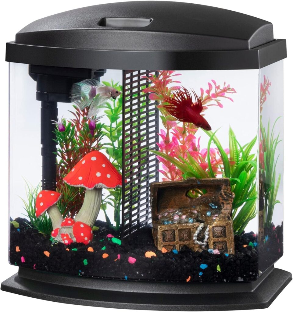 Aqueon 00800198: Aquarium Kit BettaBow Led Blk 2.5G