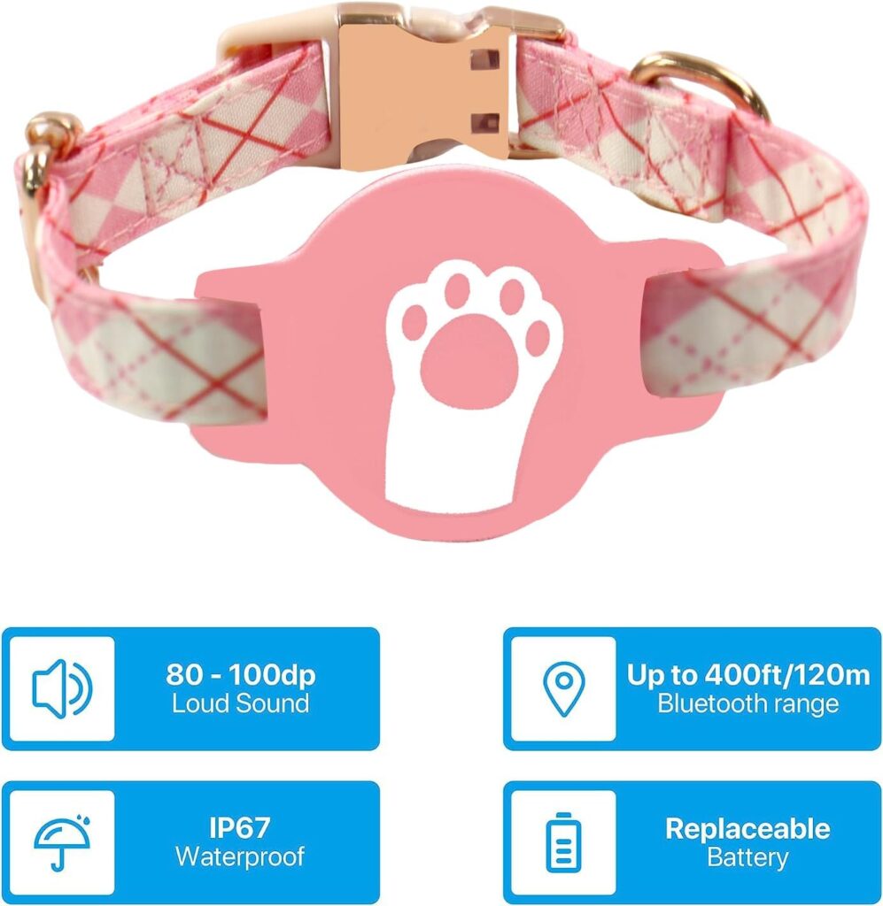 Cat Locator Pet GPS Tracker Collar - Fi Finder  Activity Monitor with Perimeter Control Adjustable Collar, IP67 Waterproof Tracking Device,Real-Time Tracking, No Monthly Fees (Only iOS)