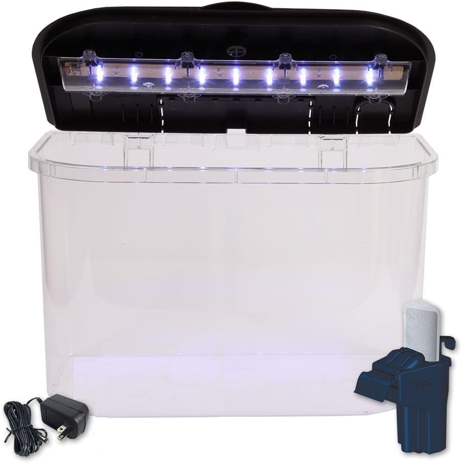 Koller Products 5-Gallon Aquarium Kit with LED Lighting and Power Filter, Ideal for a Variety of Tropical Fish