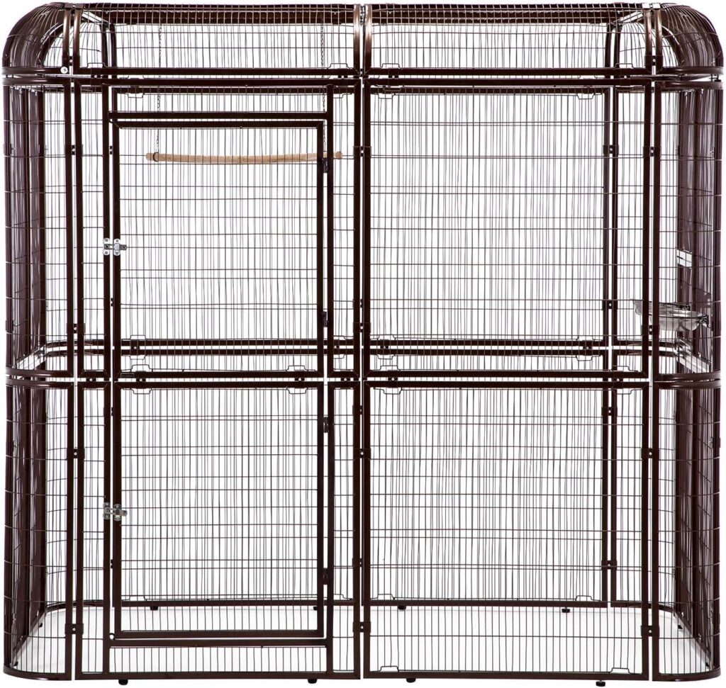 Large Walk-in Cages Heavy Duty Bird Cage Outdoor Aviary Parrot Macaw Conure Lovebird Pet House Finch Parakeet Cockatiel Macare Birdcages Brown