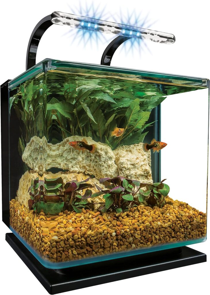 MarineLand Contour Glass Aquarium Kit with Rail Light