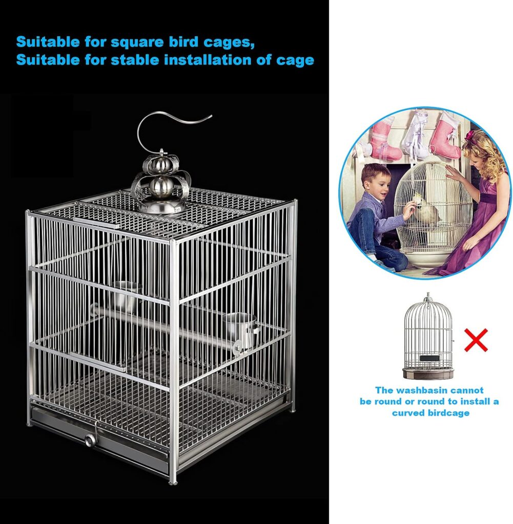 No Mess Bird Feeder, Bird Feeder for Cage, Acrylic Automatic Seed Container Parrot Food Holder Bird Feeder Animal Cage Water Food Holder for Parrot Parakeets