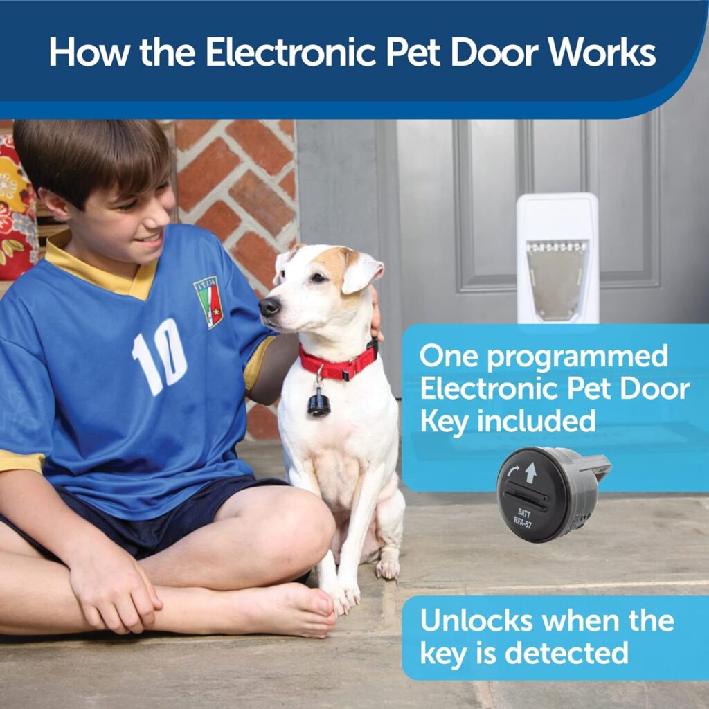 PetSafe NEVER RUST Electronic Pet Door - Automatic Dog and Cat Door - For Small Pets - Pets Weighing 4 - 15 lb