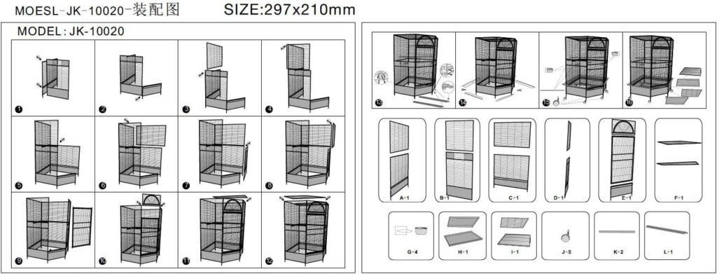 Seny Parrot Escape Jumbo Corner Bird Cage Aviary (X-Large)