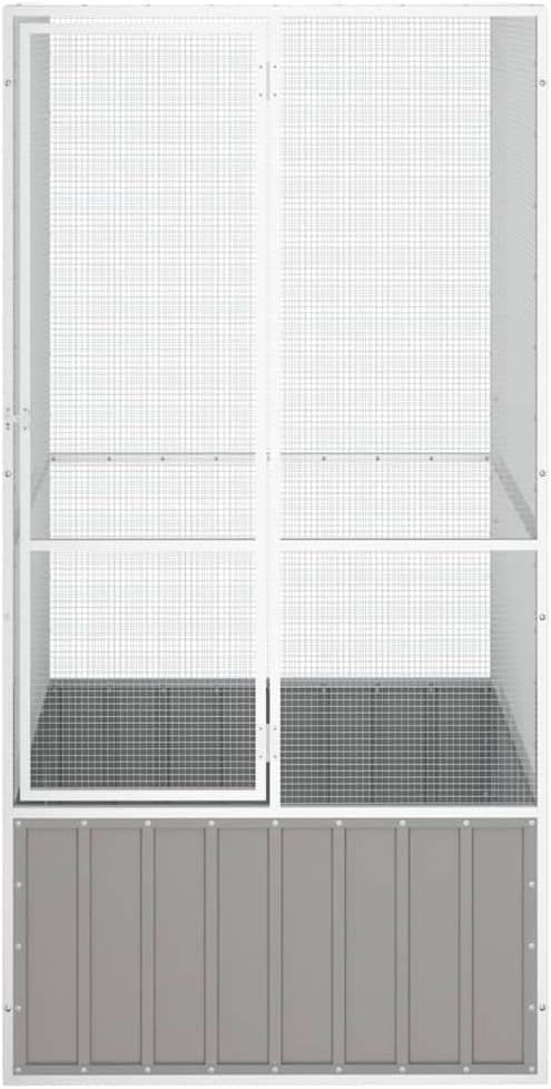 Steel Bird Cage, Large Flight King Bird Cage for Cockatiels African Grey Quaker Amazon Sun Parakeets Green Cheek Conures Pigeons Parrot Bird Cage Birdcage, Gray 43.7x42.1x83.3 -AA