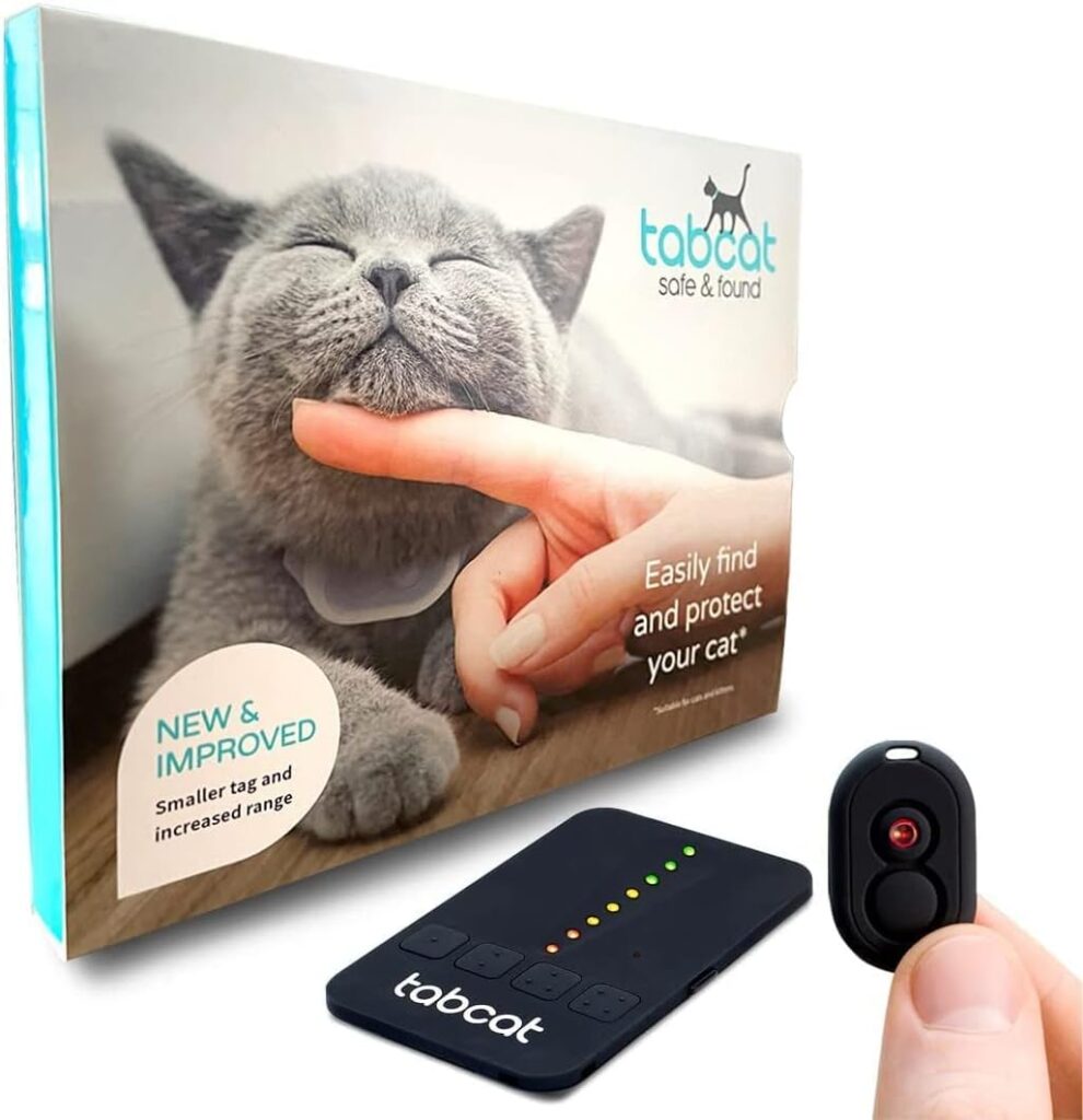 Tabcat v2 Cat Tracker - Includes 2 Tags, No Subscription Needed - Lightweight Collar Tag for Cats and Kittens - Indoor  Outdoor Use – More Accurate Than GPS for Your Pet