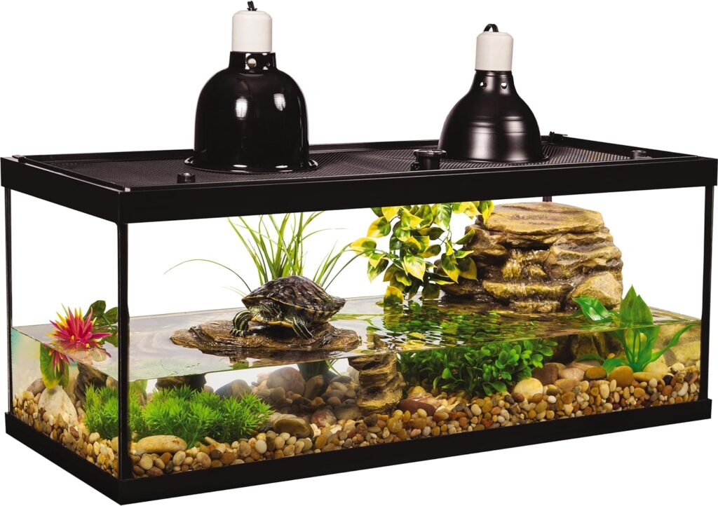 Tetra Aquatic Turtle Deluxe Kit 20 Gallons, aquarium With Filter And Heating Lamps, 30 IN (NV33230)