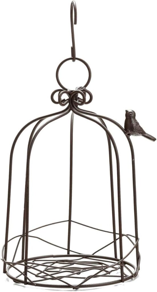 TJ Global Iron Birdcage Hanging Planter, Metal Wire Flower Pot Basket Wrought Iron Plant Stands for Plants, Flowers, Garden, Patio, Balcony Outdoor and Indoor Décor