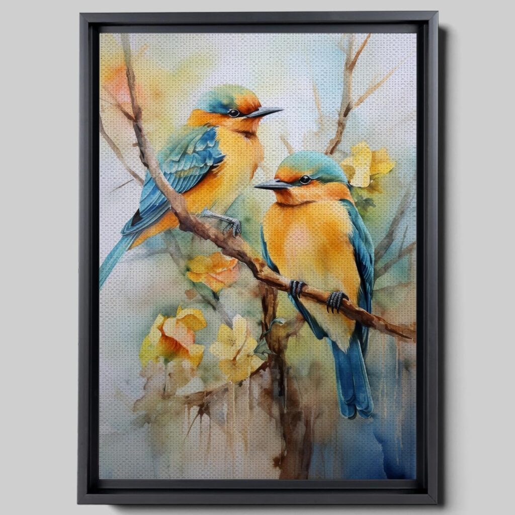 Tranquil Aviary, Watercolor Birds Printss on Canvas Wall Art, Abstract Art Canvas Printss for Bedroom, Living Room, and Home Wall Decorations, Canvas Prints, portrait, Decor