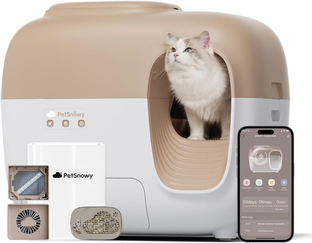 (Upgraded Premium Version) Snow+ Automatic Cat Litter Box Self Cleaning Litter Box - Less Smell, Minimal Tracking