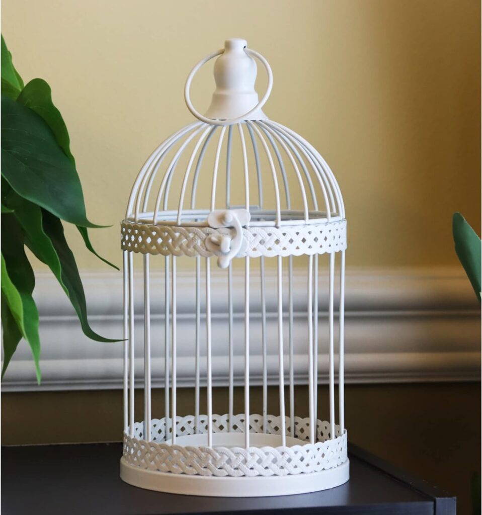 Vela Lanterns Halloween Bird Cage Decor Candle Holder Lantern Decorative Table Centerpiece Decorations, Black, Set of 2