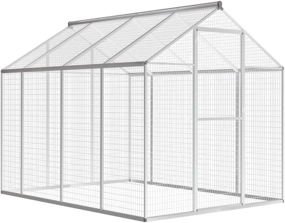 vidaXL Outdoor Bird Aviary, Aluminum Construction, 70x95.3x75.6, Easy Assembly, Walk-in Cage with Heavy-Duty Hinged Door, Suitable for All Bird Types