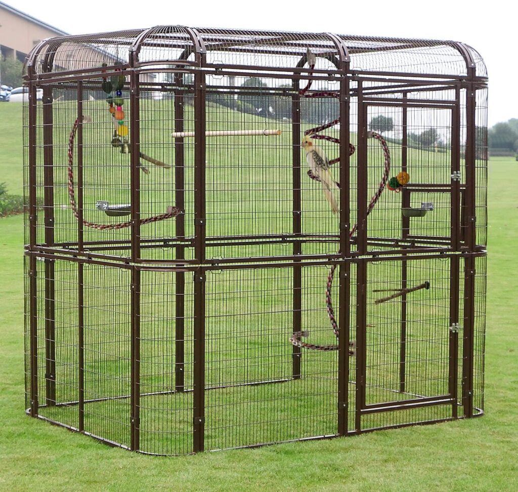 Wonline Iron Birdcages Large Walk in Bird Cage Parakeet Parrot Cockatiel Macaw Finch Lovebird Aviary Heavy Duty Pet House