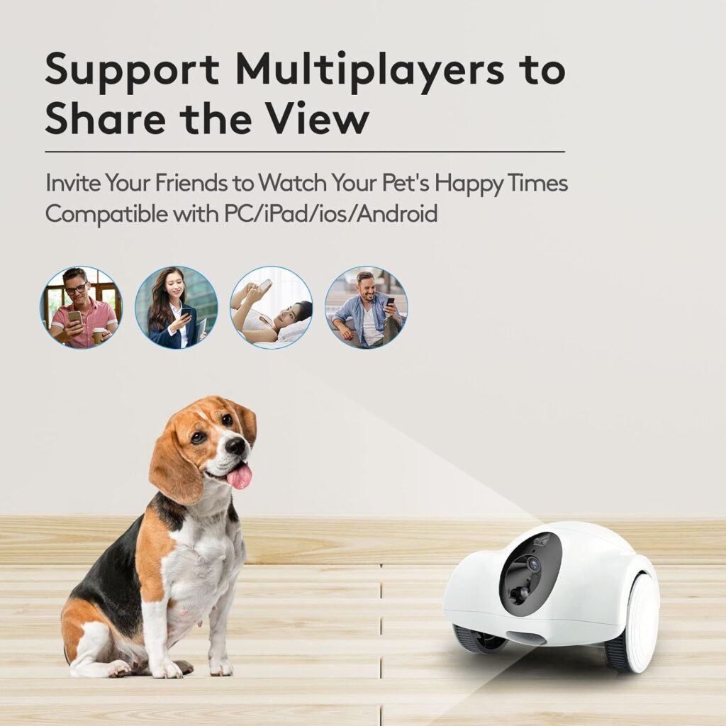 Youpet Dog Camera, 15 Days Long Standby Pet Robot for Dog Treat Camera, 1080P Full HD Dog Camera with Phone APP, 360°Move Freely, 2-Way Audio, No Monthly Fee(2.4G WiFi ONLY)