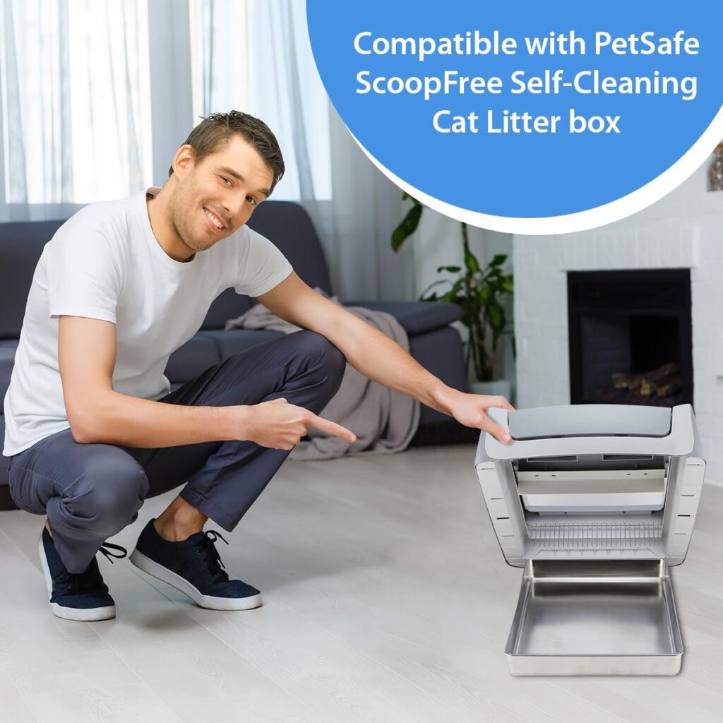 Stainless Steel Reusable Litter Tray Compatible with Pet-Safe Scoop-Free Self-Cleaning Cat Litterbox - Never Absorbs Odor, Stains, or Rusts (Stainless Steel Litter Tray)