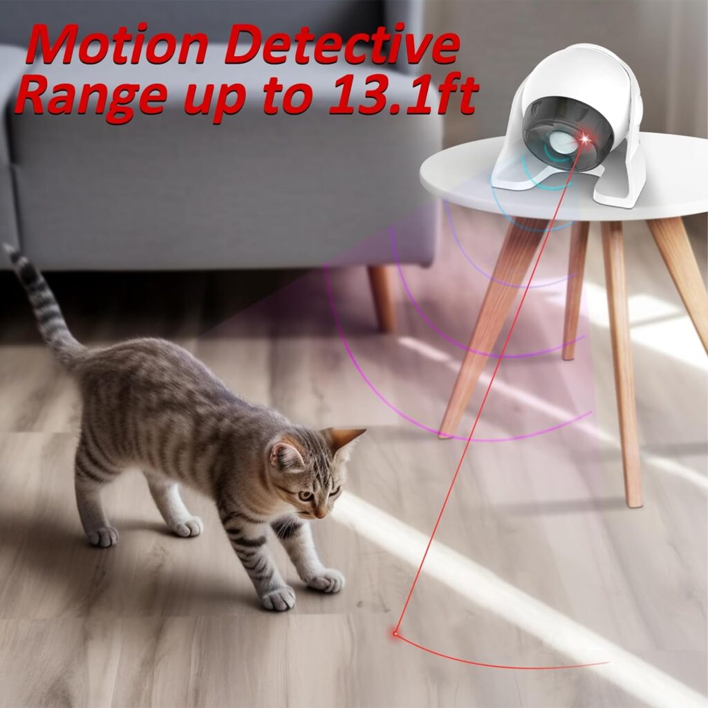 2 in 1 Motion Activated and Automatic Cat Laser Toys, Interactive Cat Toys Built-in Real Motion Sensor, Multi-Angle Adjustable Rechargeable Pet Toys for Indoor Cats Kittens and Dogs