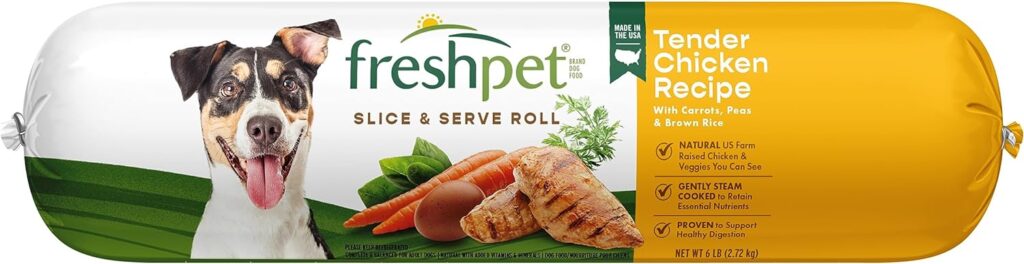 Freshpet Dog Food, Slice and Serve Roll, Tender Chicken Recipe, 6 Lb (Pack of 1)