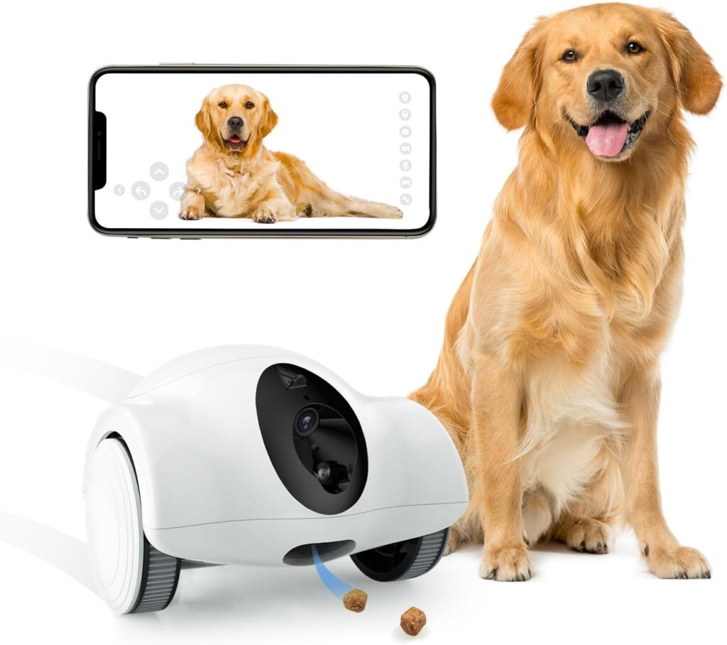 Hiibo Dog Camera with Treat Dispenser, 1080P Full HD Pet Camera for Dogs  Cats, Full House Mobile Monitoring, 2 Way Talk, 15-Day Long Endurance, No Monthly Fee, Cat Laser (2.4G WiFi ONLY)