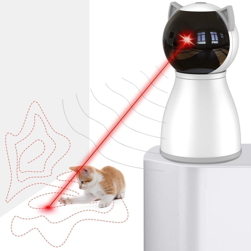 Laser Cat Toys for Indoor Cats,The 4th Generation Real Random Trajectory Motion Activated Rechargeable Automatic Cat Laser Toy,Interactive Cat Toys for Bored Indoor Adult Cats/Kittens/Dogs