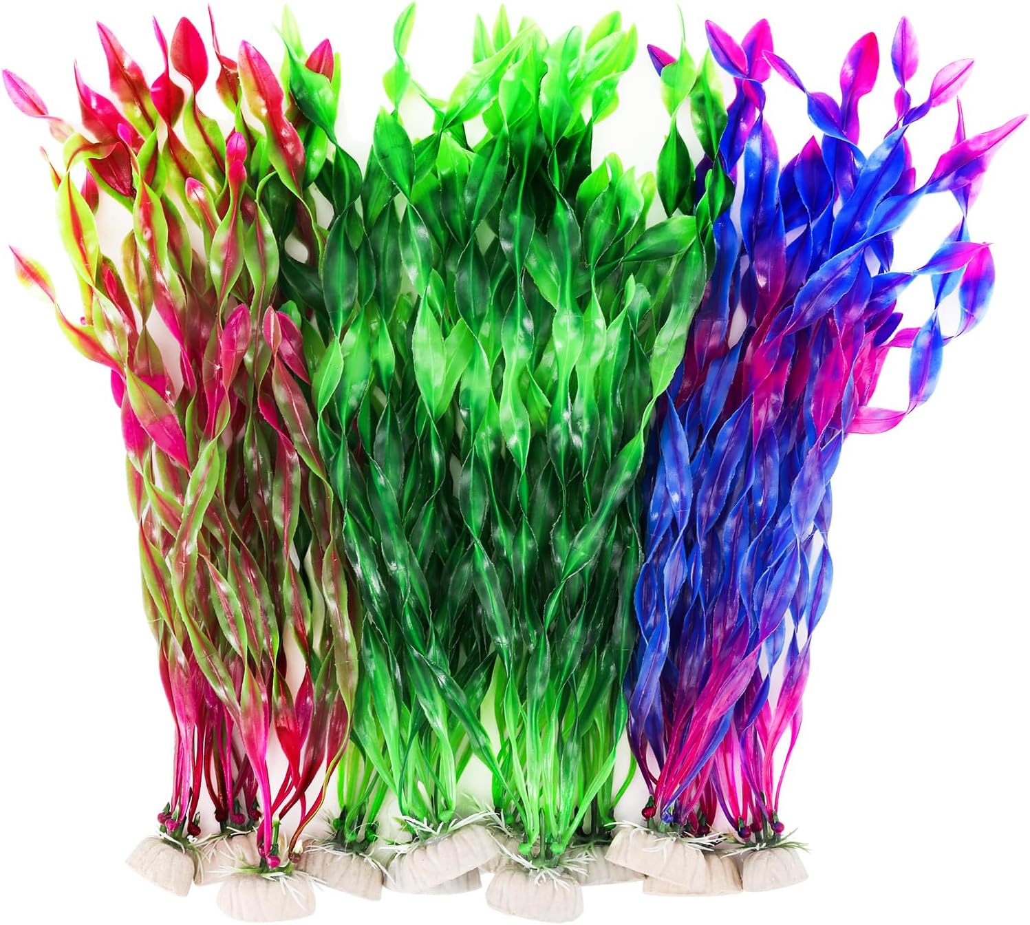 12 PCS Artificial Seaweed Water Plants, Plants for Aquarium Decorations,Fish Tank Decorations Soft Seaweed Leaves Suitable for Home and Office Fish Tank(12inch)