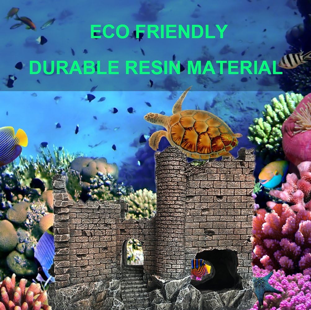 Aquarium Ornaments Resin Castle Decorations - Fish Tank Supplies Accessories, Eco-Friendly Fish Tank Castle Aquarium Ornament