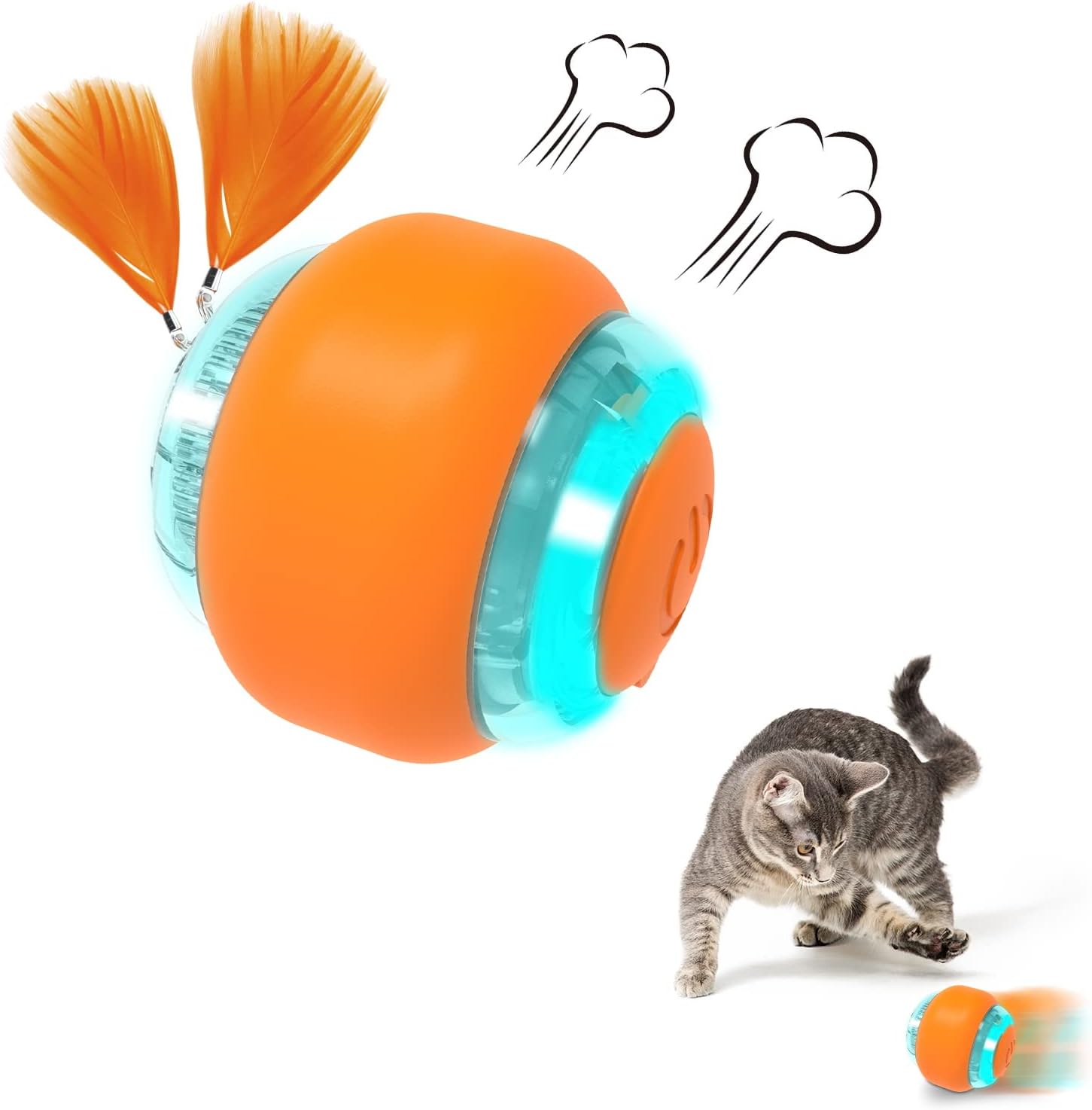 AUKL Cat Ball Toys for Indoor Cats, Bouncing Balls Wicked Ball Motion Cat Toys