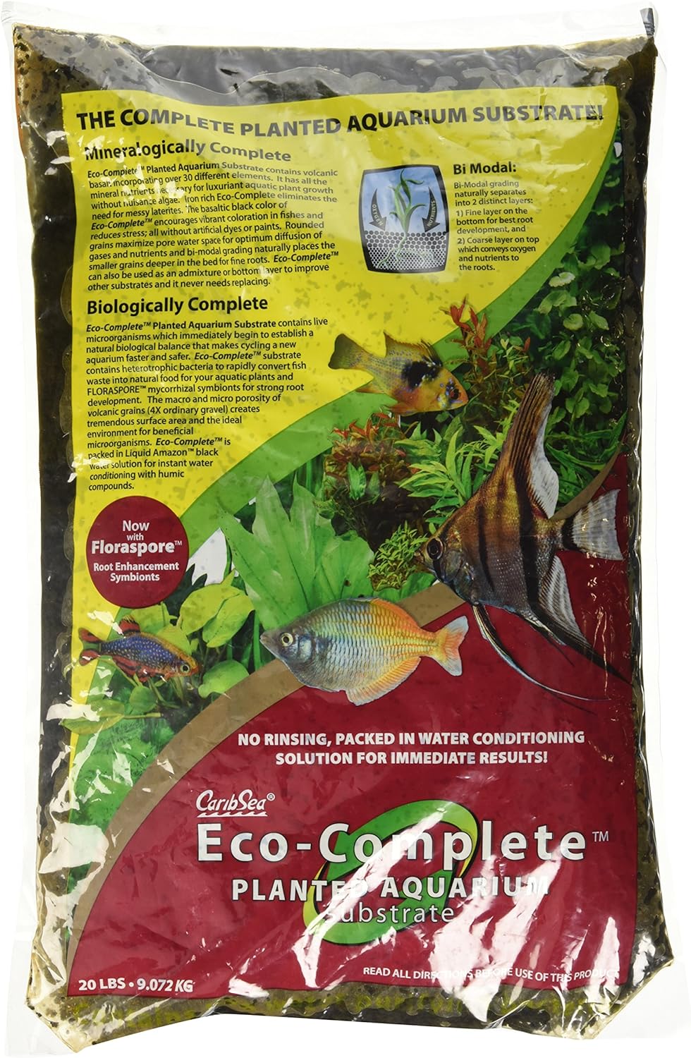 CaribSea Eco-Complete 20-Pound Planted Aquarium, Black