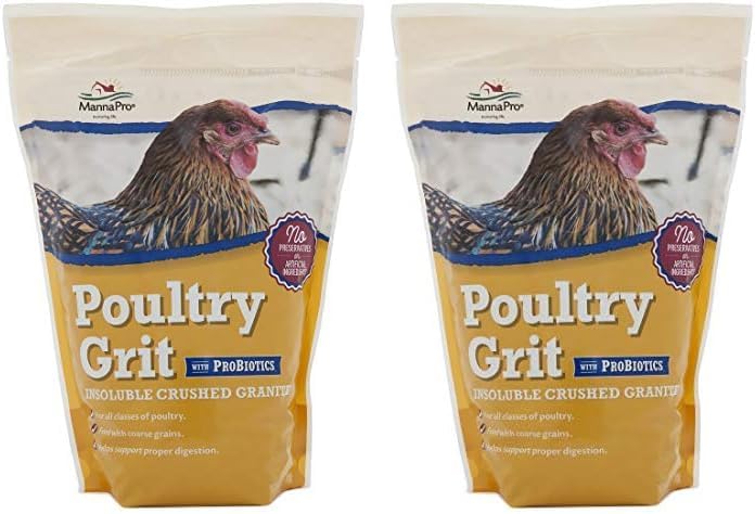 Manna Pro Poultry Grit with Probiotics | Insoluble Crushed Granite | 5 LB (Packaging May Vary) (Pack of 2)