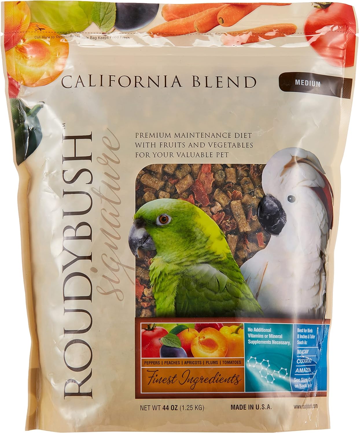 RoudyBush California Blend Bird Food, Medium, 44-Ounce