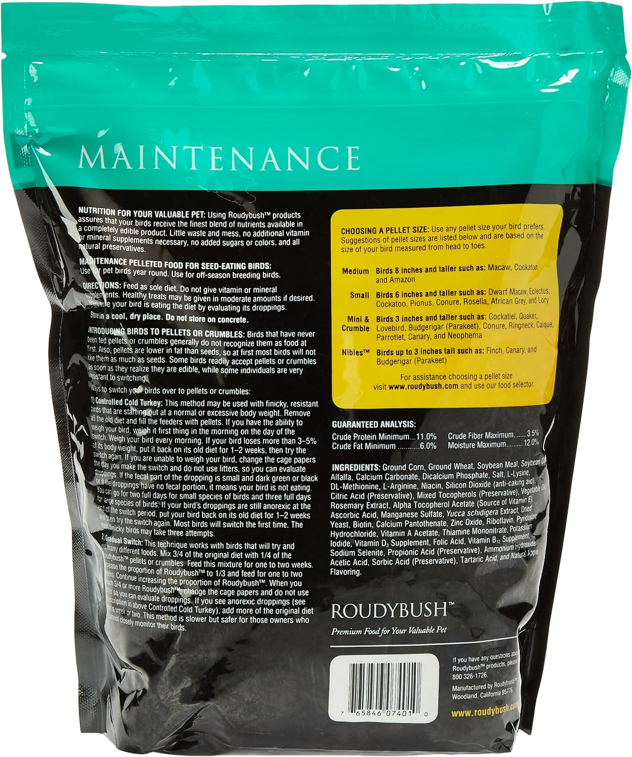 Roudybush Daily Maintenance Bird Food, Mini, 44-Ounce