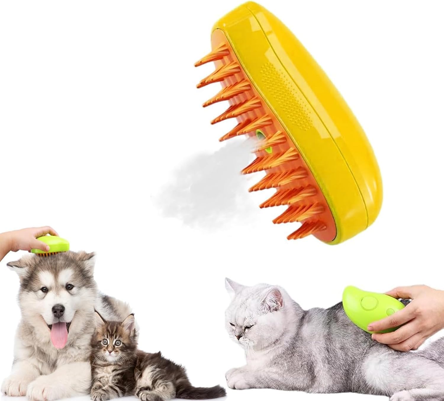 3 In 1 Self Cleaning Cat Steamer Brush - Removes Tangled Hair and Massages