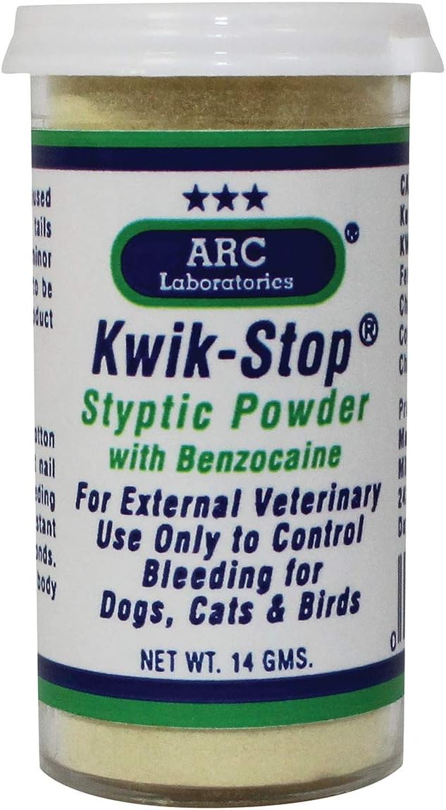 ARC Laboratories Kwik-Stop Styptic Powder for Dogs, Cats, and Birds, 14 g