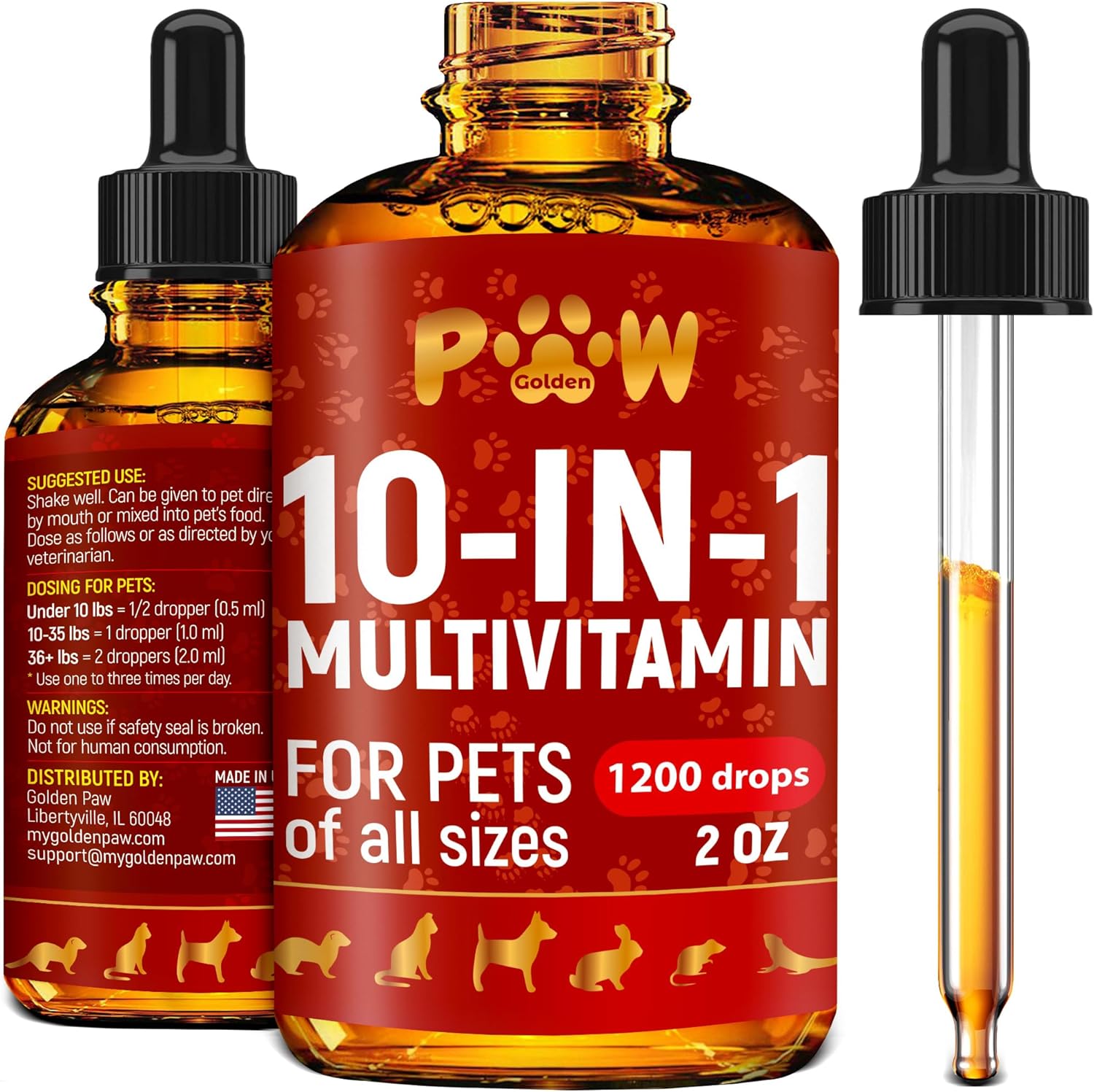 Cat and Dog Vitamins and Supplements | Dog Vitamin | Vitamins for Cats | Multivitamin for Dogs | Cat Supplements  Vitamins | Vitamins for Dogs | Natural Cat Vitamins | 2 oz