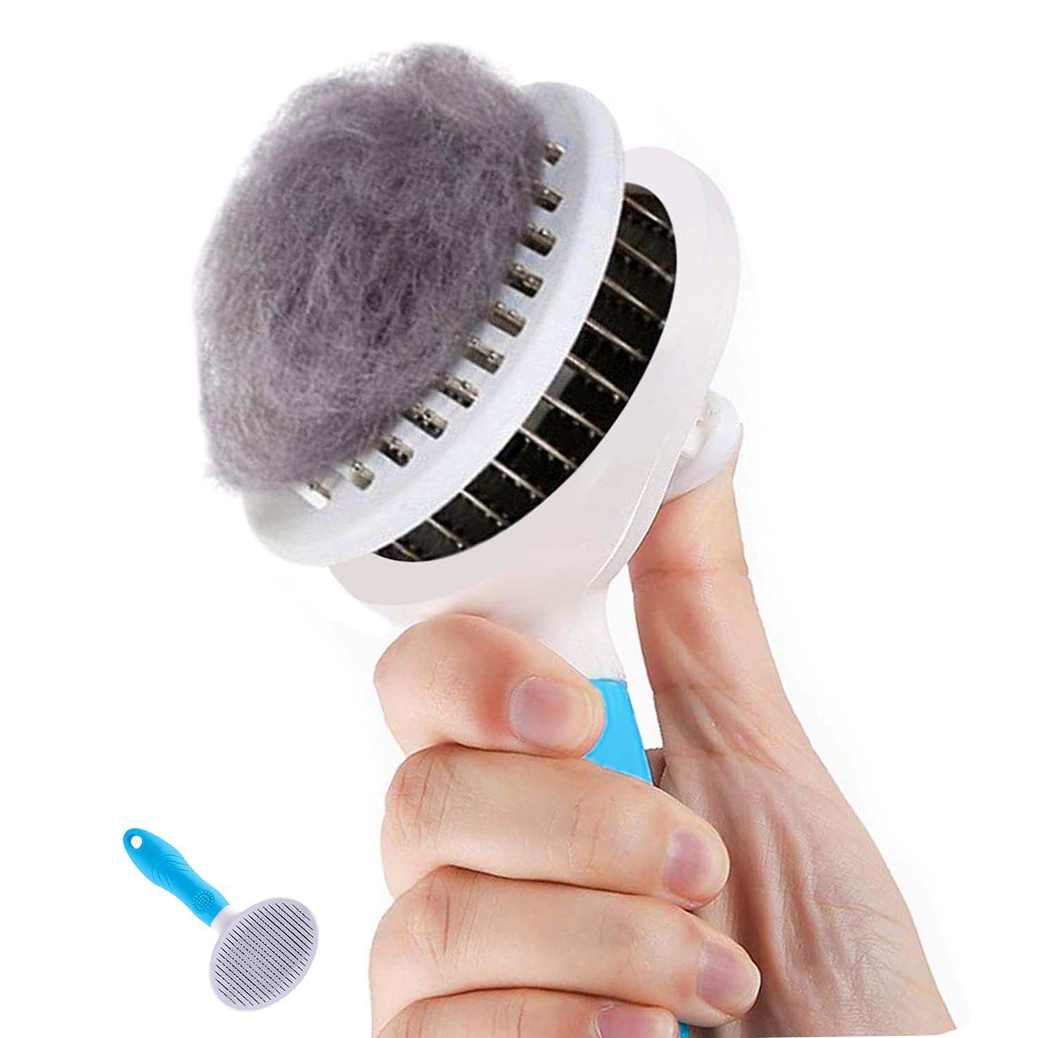 Cat Brush, Self Cleaning Slicker Brushes for Shedding and Grooming Removes Loose Undercoat,Mats Hair Grooming Brush for Cat Dog Massage-Self Cleaning