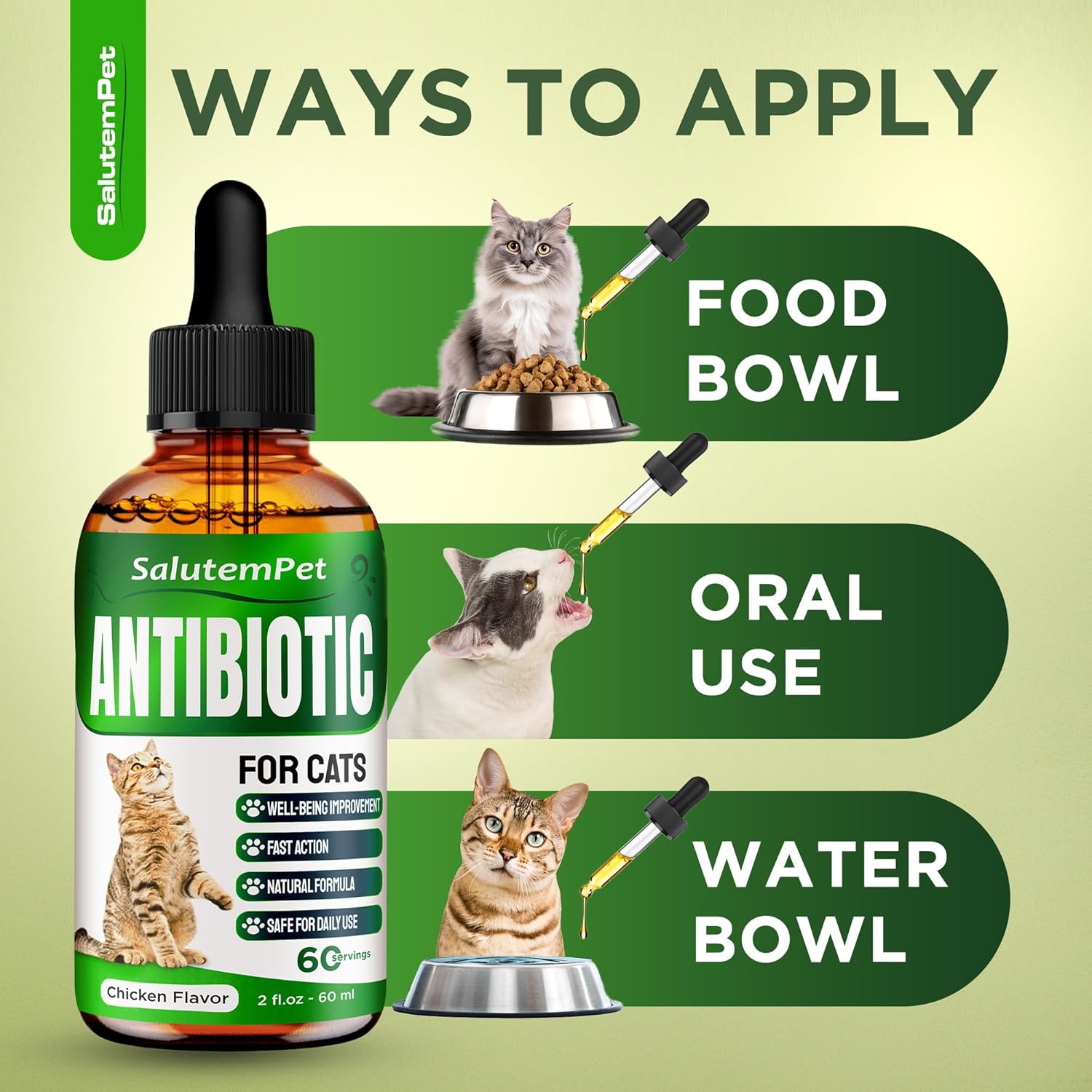 Natural Antibiotics for Cats | Cat Antibiotics | Supports Cat Allergy Relief | Cat Itch Relief | Cat Allergy Support | Cat Multivitamin | Pet Antibiotics | Cat Antibiotics | 2 Oz