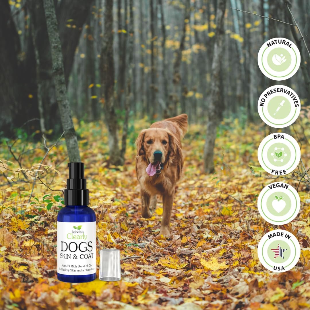 Natural SKIN  COAT Oil for Dogs | Skin Soother with Coconut, Almond and Olive Oils | Soothe Dry Skin, Allergies and Skin Irritation | Add Softness and Shine to a Dull Coat | Made in The USA