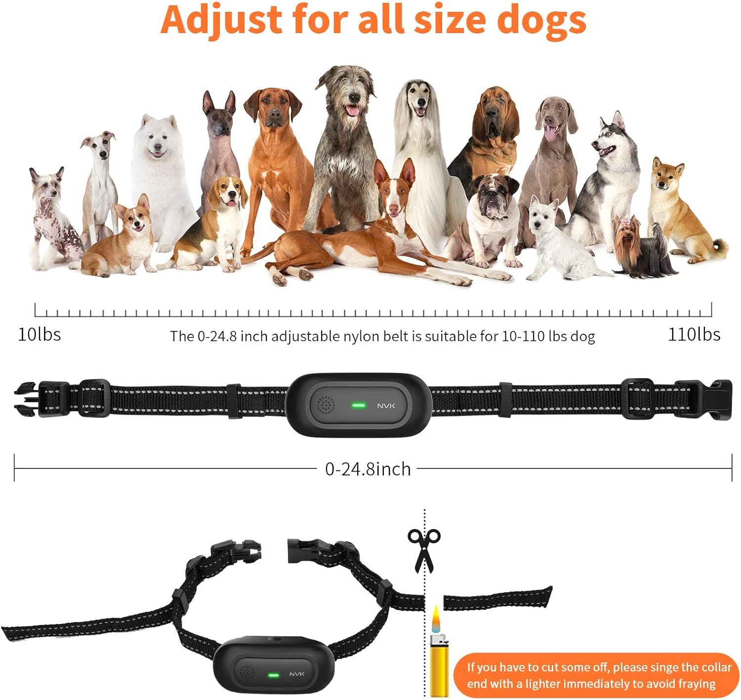 NVK Shock Collar, Dog Training Collar with Remote for Medium Large Dogs, Rechargeable Dog Shock Collar with Shock, Vibration, Beeps Modes, IPX7 Waterproof, Range up to 1600Ft