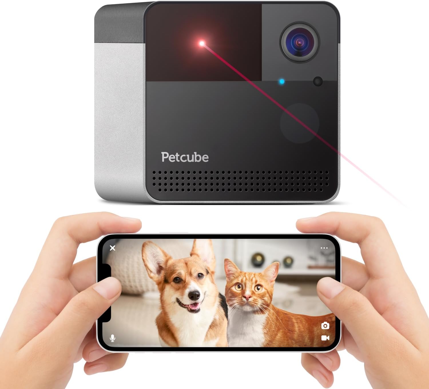 Petcube Play 2 Wi-Fi Pet Camera with Laser Toy for Cats  Dogs, 1080P HD Video, 160° Full-Room View, 2-Way Audio, Sound/Motion Alerts, Night Vision, Pet Monitoring App