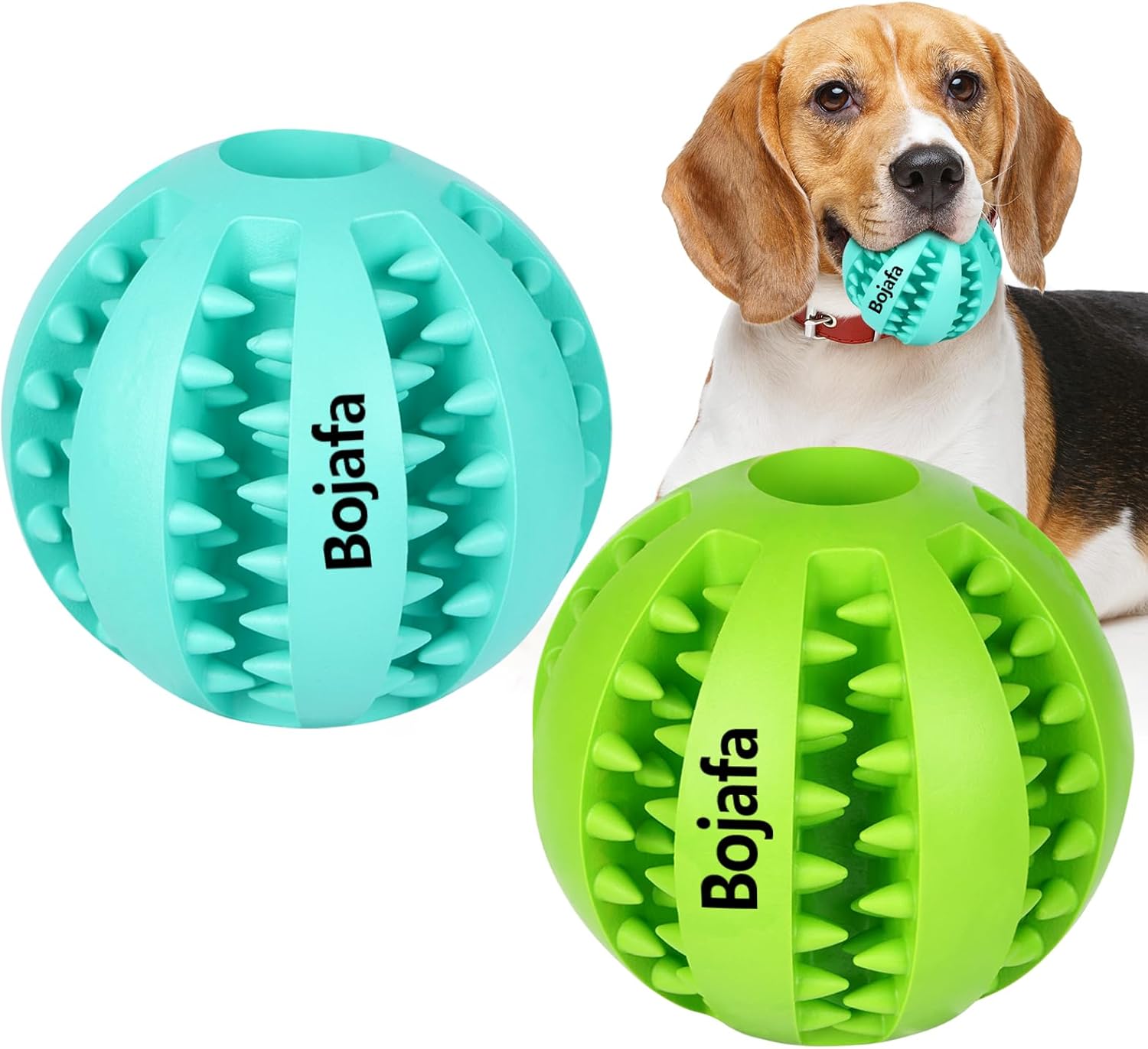 Puppy Teething Chew Toy Balls: 2pack Interactive Dog Treat Dispensing Ball Rubber Small Breed Dog Chewing Enrichment Toys for Boredom and Brain Stimulating Game Puppy Teething Chew Toys