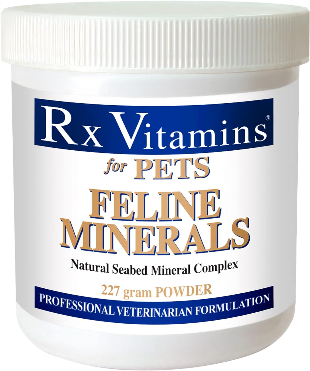 Rx Vitamins Feline Minerals - Mineral Powder with Calcium, Magnesium, Potassium,  Taurine for Cats - Cat Dental Care Plus Immune Support - 8 oz