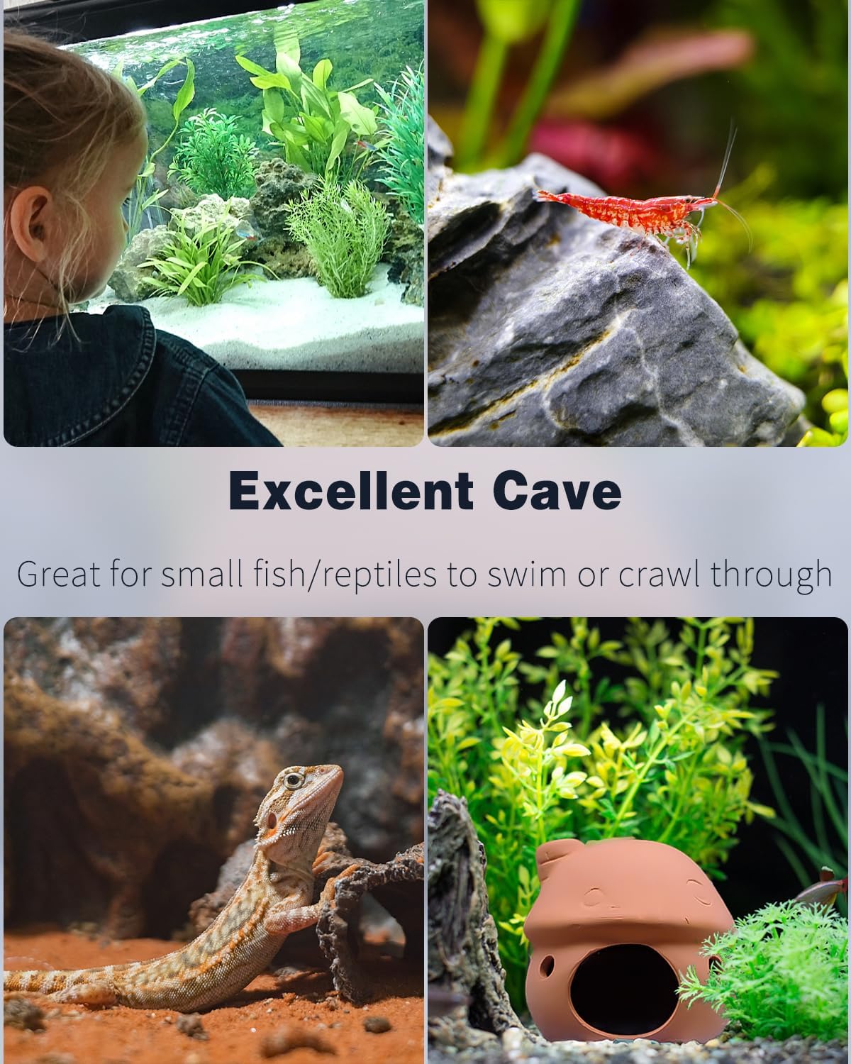 Uniclife Aquarium Mushroom House, Resin Fish Tank Decoration Cottage Ornament for Fish Tank Landscape Aquarium Hideout Hideaway Spawning Cave Decor for Shrimp Betta Goldfish and Reptiles