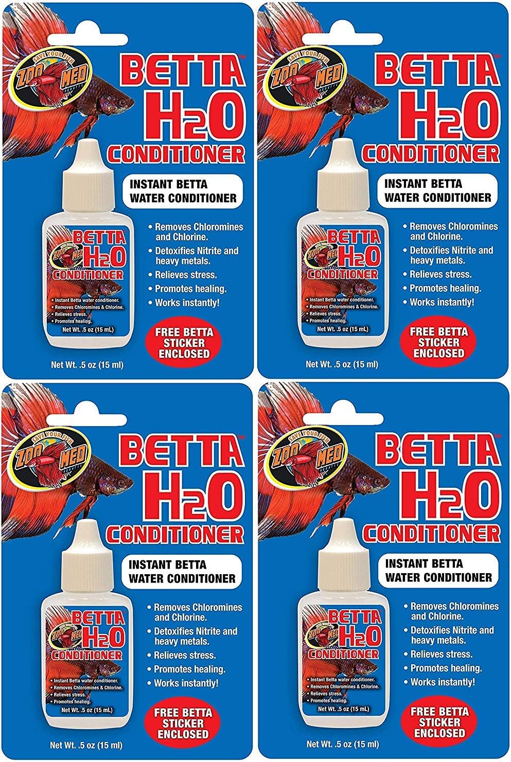 Zoo Med Betta H2O Conditioner, 4 Count