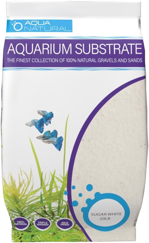 Aqua Natural Sugar White Sand 10lb Substrate for aquascaping, Aquariums, vivariums and terrariums