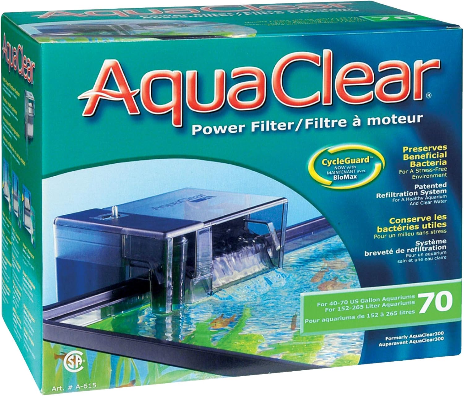 AquaClear 50 Power Filter, Fish Tank Filter for 20- to 50-Gallon Aquariums (Packaging may vary)