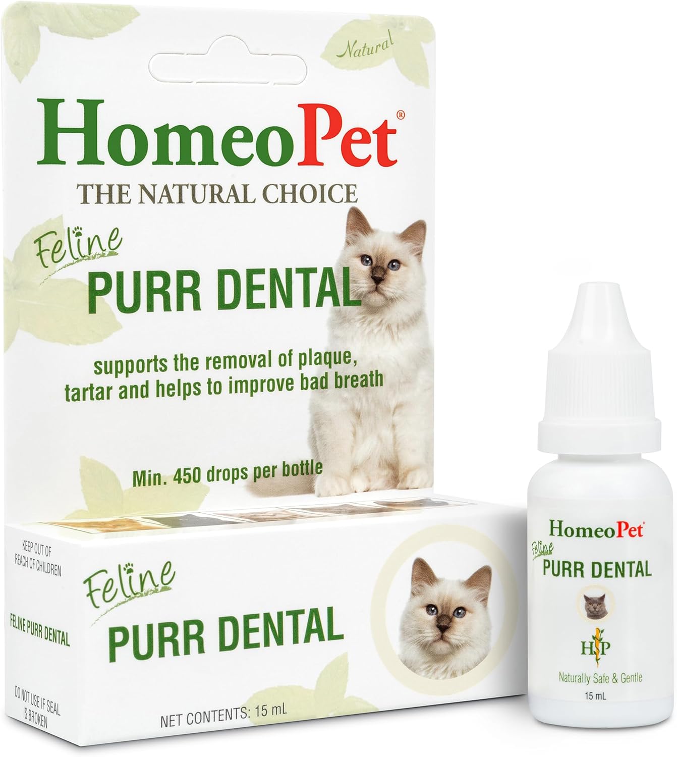 HomeoPet Feline Purr Dental, Dental Care for Cats, 15 Milliliters