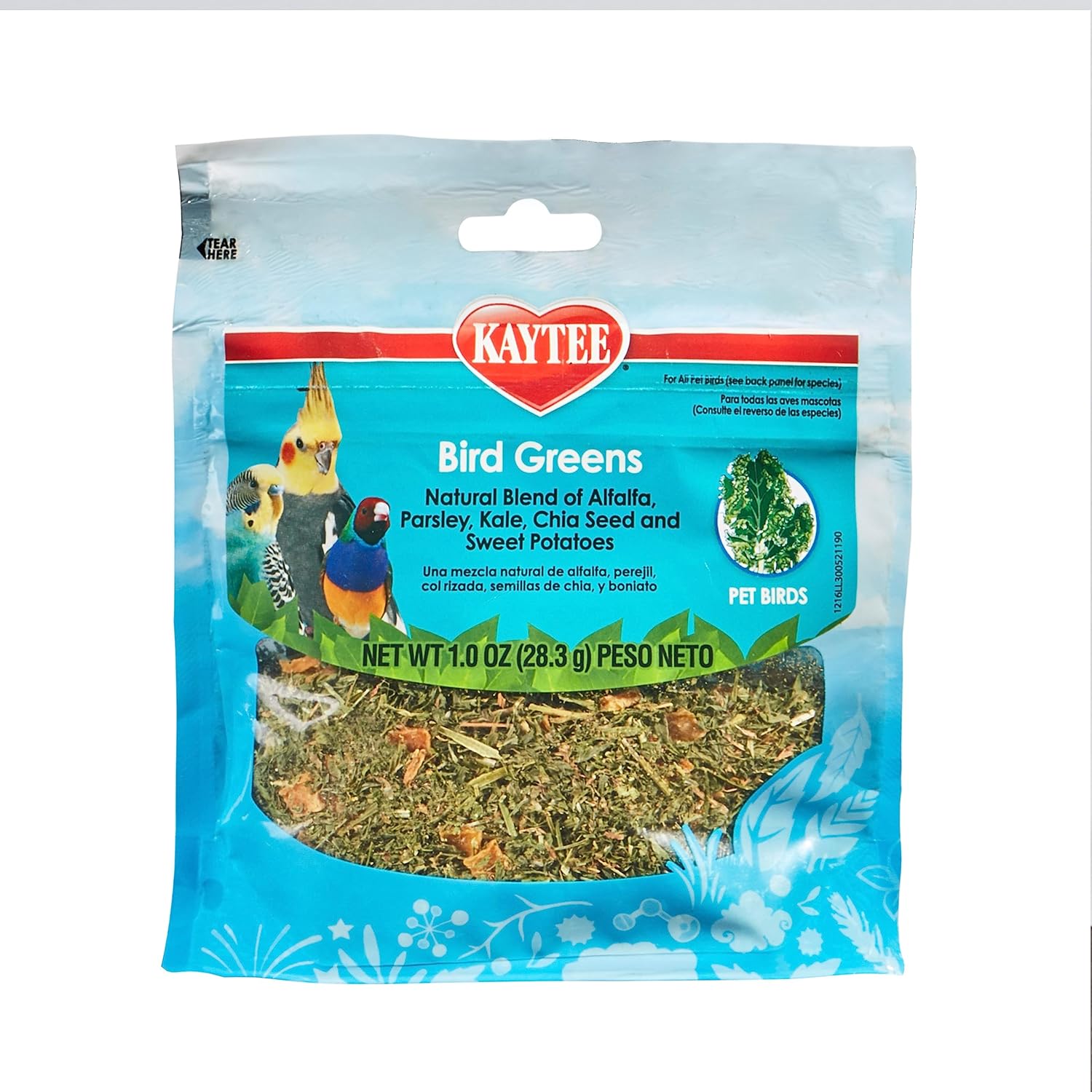 Kaytee Bird Greens Treat for All Pet Birds, 1 oz