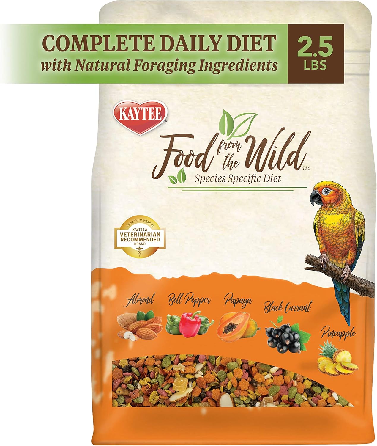 Kaytee Food from The Wild Natural Pet Conure Bird Food, 2.5 Pound