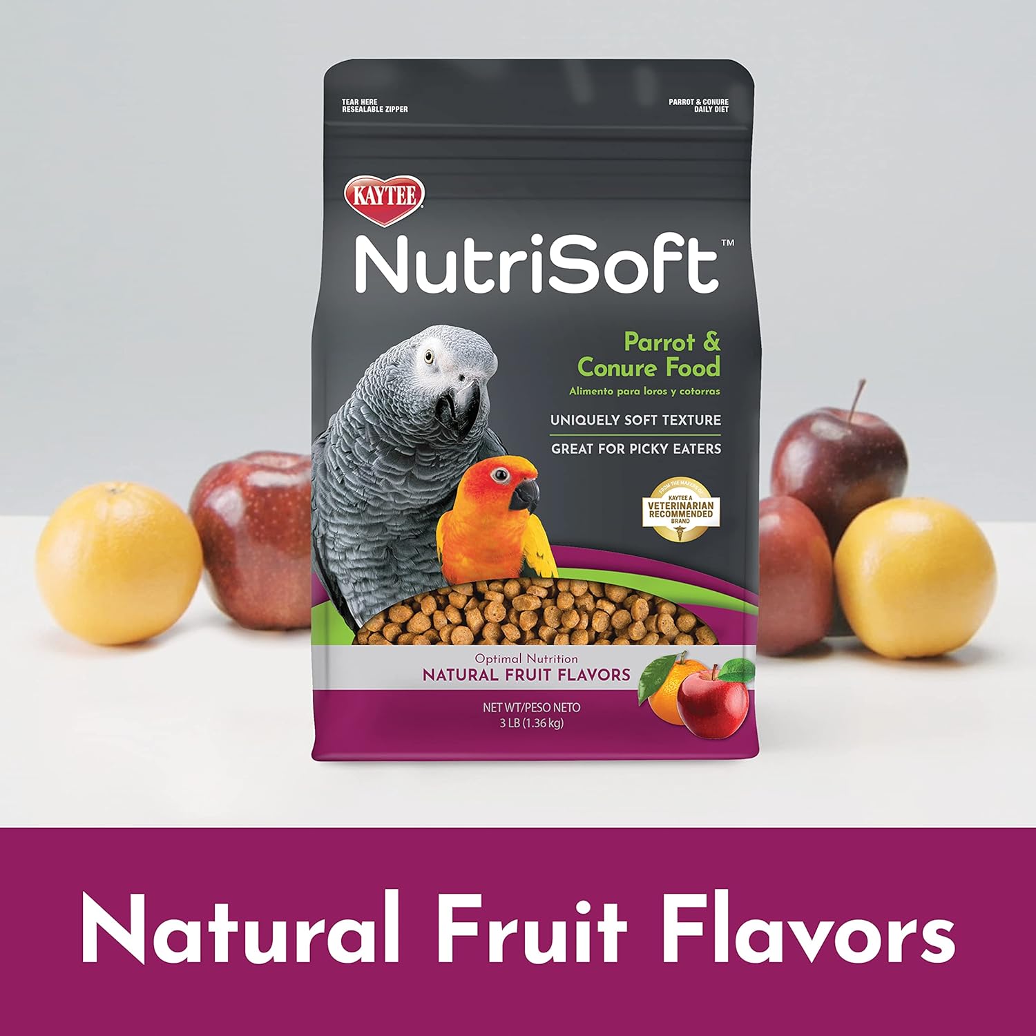 Kaytee Nutri Soft Pet Parrot  Conure Bird Food, 3 Pound