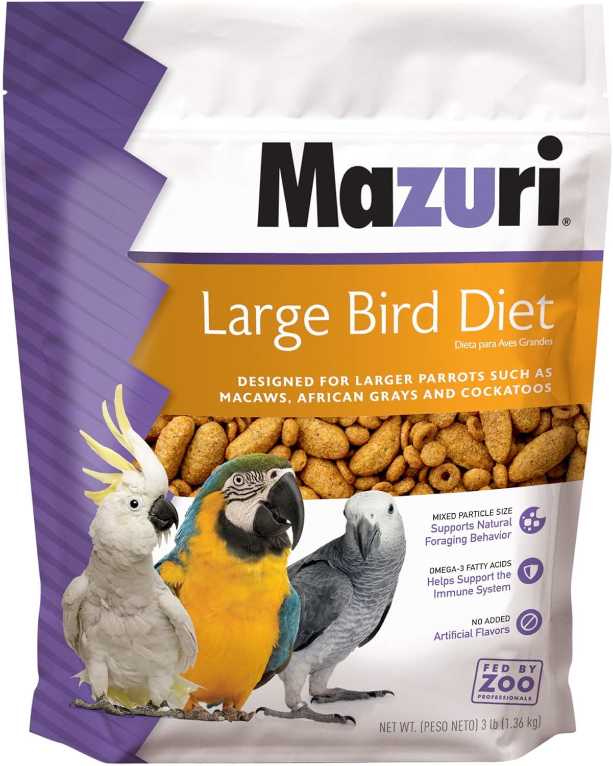 Mazuri | Nutritionally Complete Food for Large Birds | 3 Pound (3 lb.) Bag