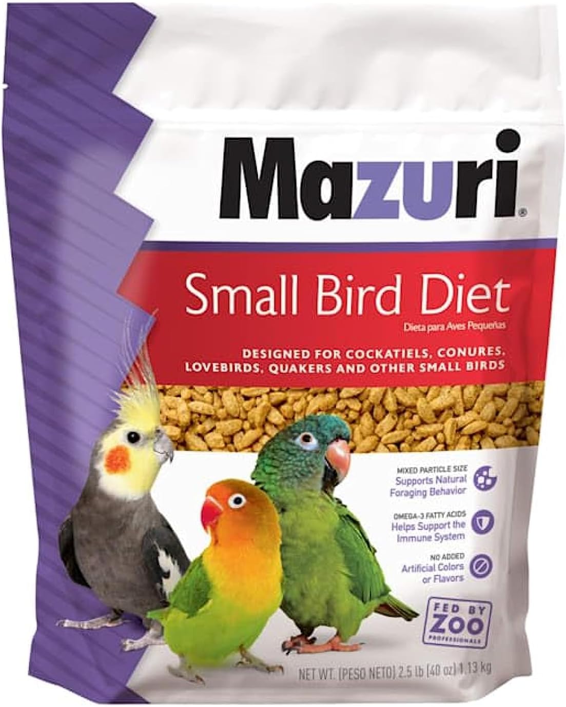 Mazuri | Nutritionally Complete for Small Birds | 2.5 Pound (2.5 lb.) Bag